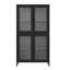 Armoire classique en métal avec 4 portes en verre pour le bureau personnel - Bibliothèque autoportante au fini noir