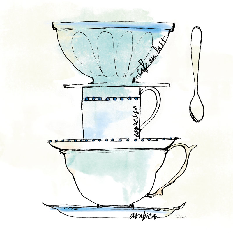 Good Brew V by Sue Schlabach - No Frame Painting on Canvas, 76cm H x 76cm W x 3.8cm D