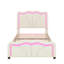 Sleek Curved Design Upholstered Platform Bed-114346595-114346596
