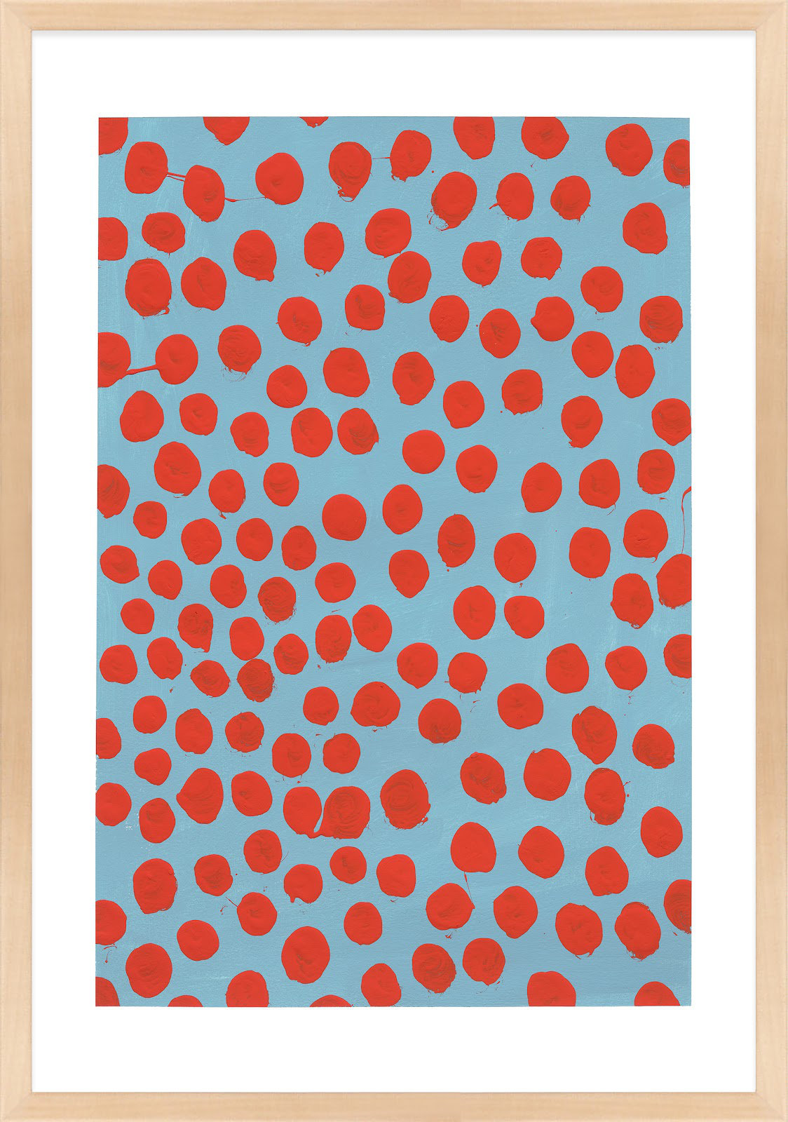 Orient Red On Blue Gray by Michela Sorrentino, Brown, 30" H x 21" W x 1.25" D