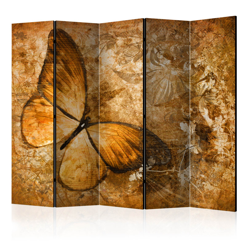 Hayrenik 225cm W x 172cm H 5 - Panel Solid Wood Folding Room Divider