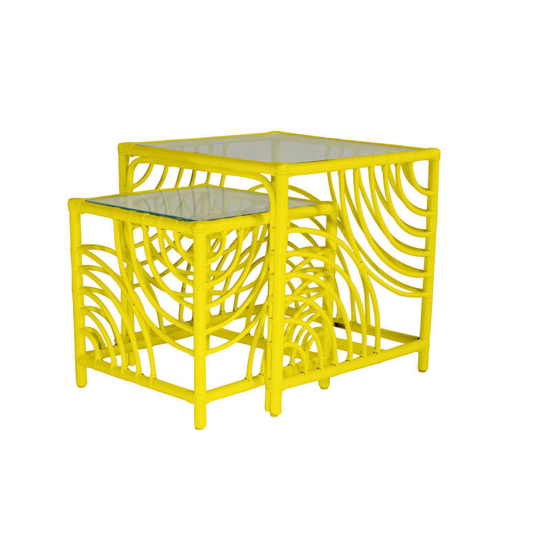 Tables gigognes 2 pièces  Swirl, Jaune tournesol