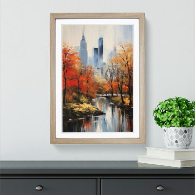 Central Park Gestural - Single Picture Frame Print on Wood