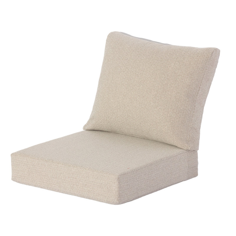 24" x 24" Outdoor/Indoor Deep Seat Patio Chair Cushions (Set of 2) - Water Repellent Design, Beige