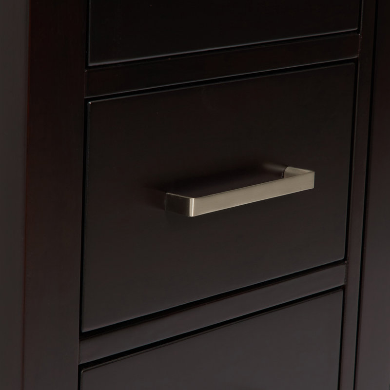 Ensemble de meuble-lavabo simple 55 po Cambridge, Espresso / nickel brossé, Rectangle 