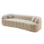 Canapé 98,4 po moderne compressé, canapé 3 places en velours côtelé Cloud Couch, aucun assemblage requis, canapé capitonné avec 2 coussins Bubble Channel, siège profond confortable pour salon, appartement, bureau-19347480-19347475