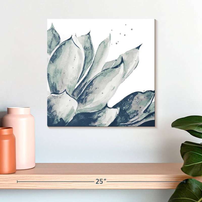 Harnek Blue Agave On White II, 16" H x 16" W