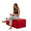 Repose-pieds d'extérieur rectangulaire de 24 po x 48 po avec Sunbrella®, H 18 po -113477725