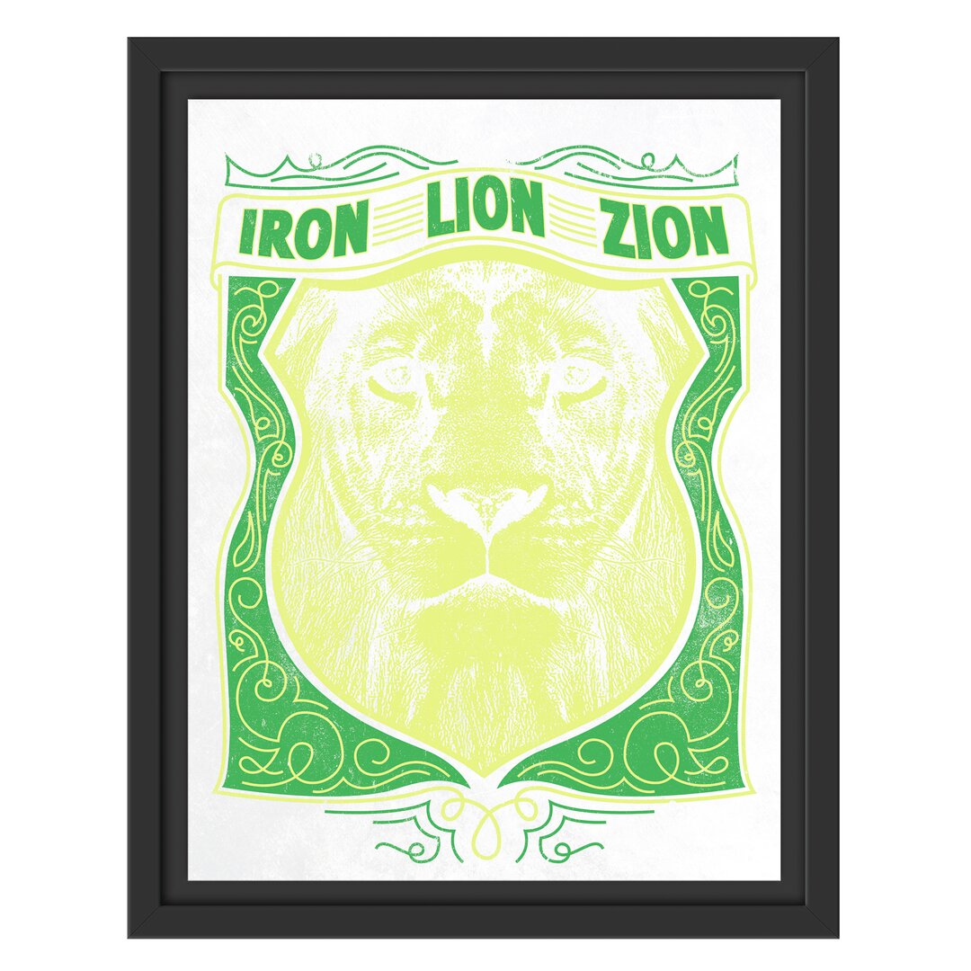 Gerahmtes Wandbild Iron Lion Zion light