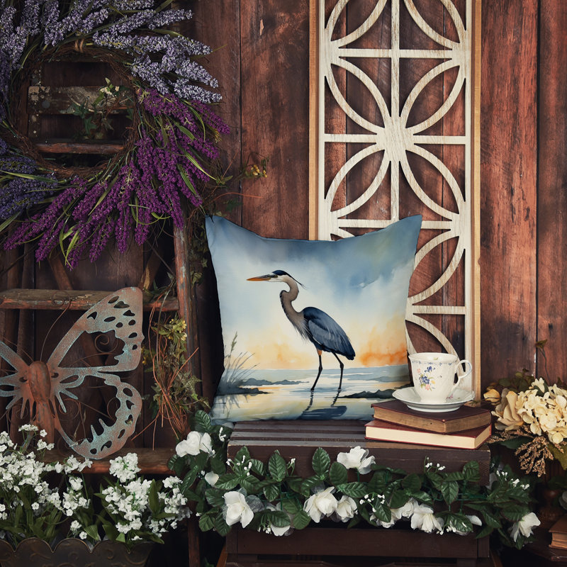 Coussin Blue Heron, Carré 18 po