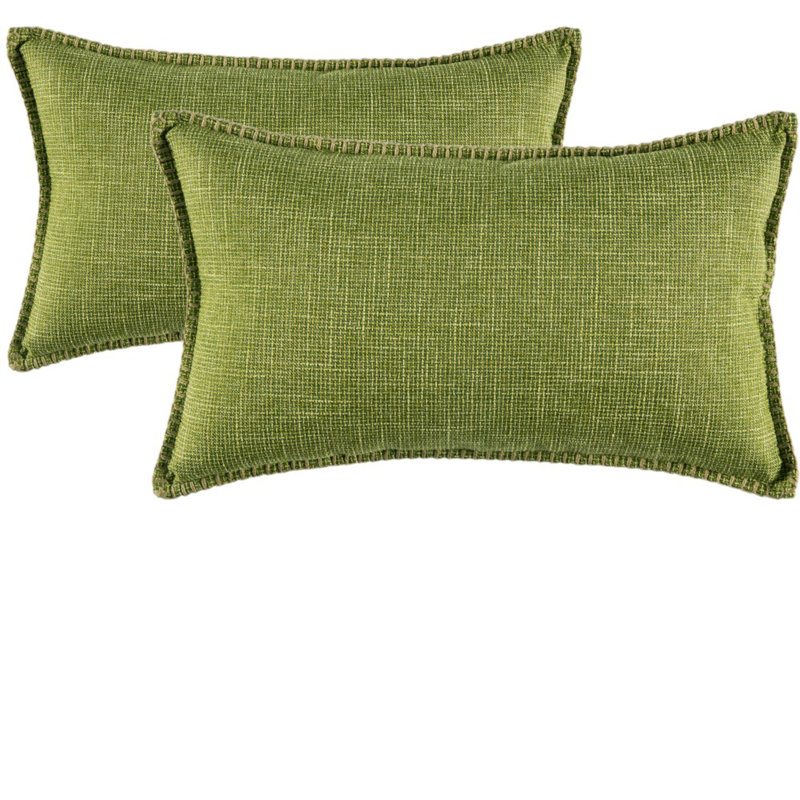 Ensemble de 2 housses de coussin en lin, Vert