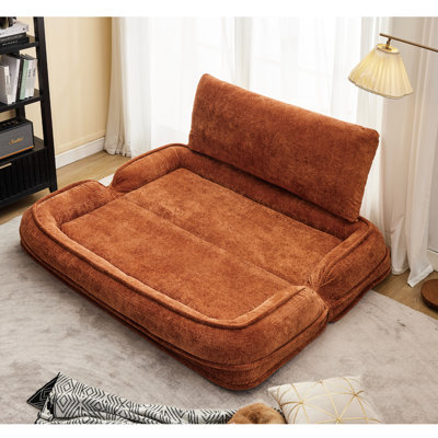 Lit double pour chien humain paresseux chenille orange 5 positions réglables pour regarder la télévision seule arrivée avec un coussin dodu