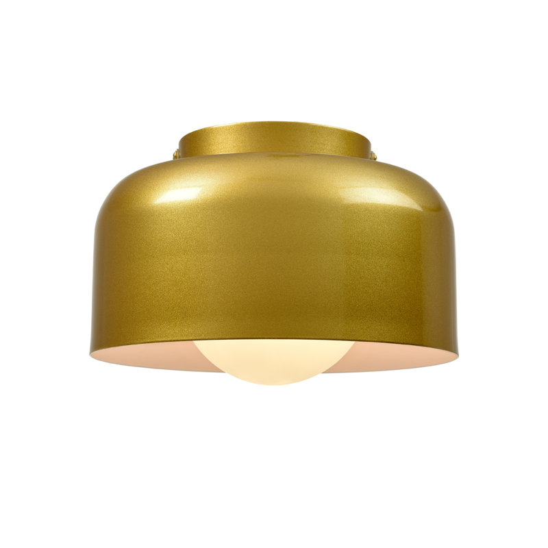 Industrial Gold Ceiling Light with Metal Barn Shade