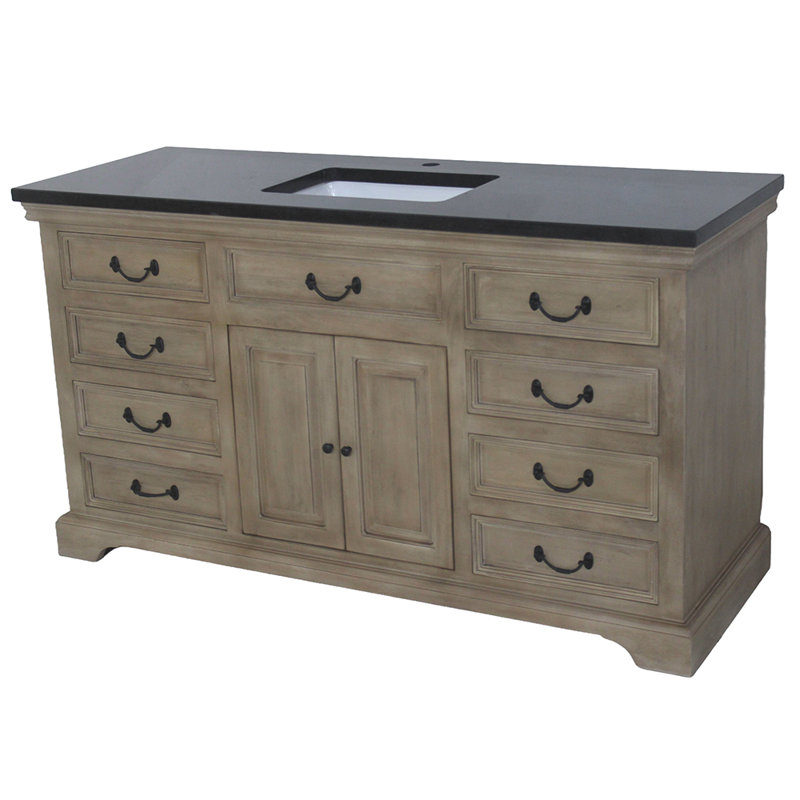 60'' Single Bathroom Vanity with Stone Top