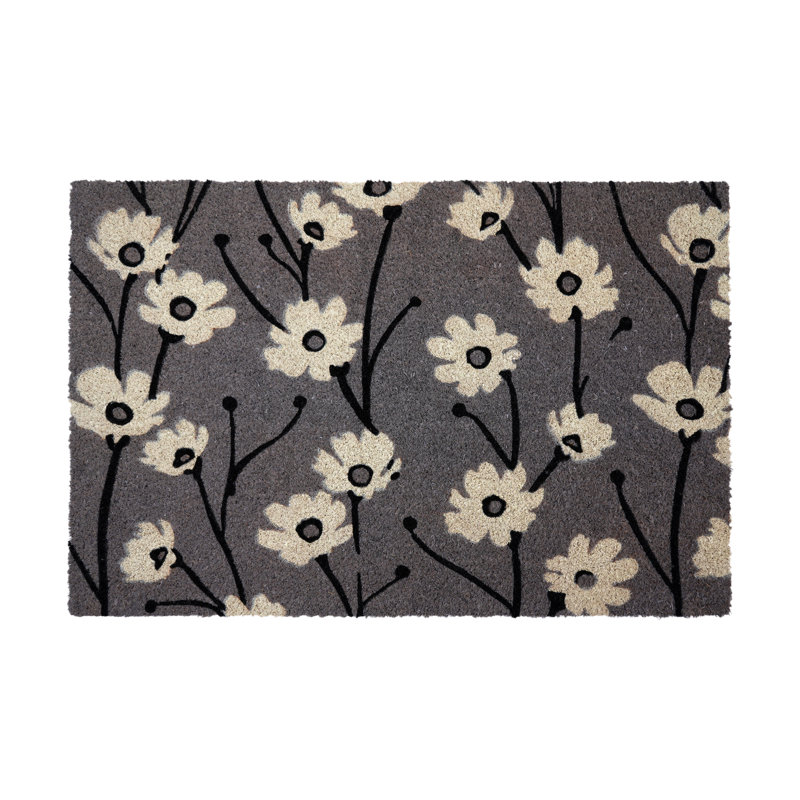 Paillasson Xoel, Wild Flowers - Gray, L 24 po x L 36 po