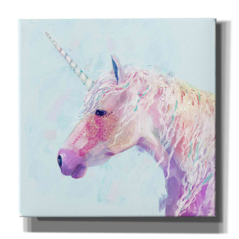 «Mystic Unicorn II» par Victoria Borges, art mural sur toile, H 18 po x l 18 po x P 0,5 po