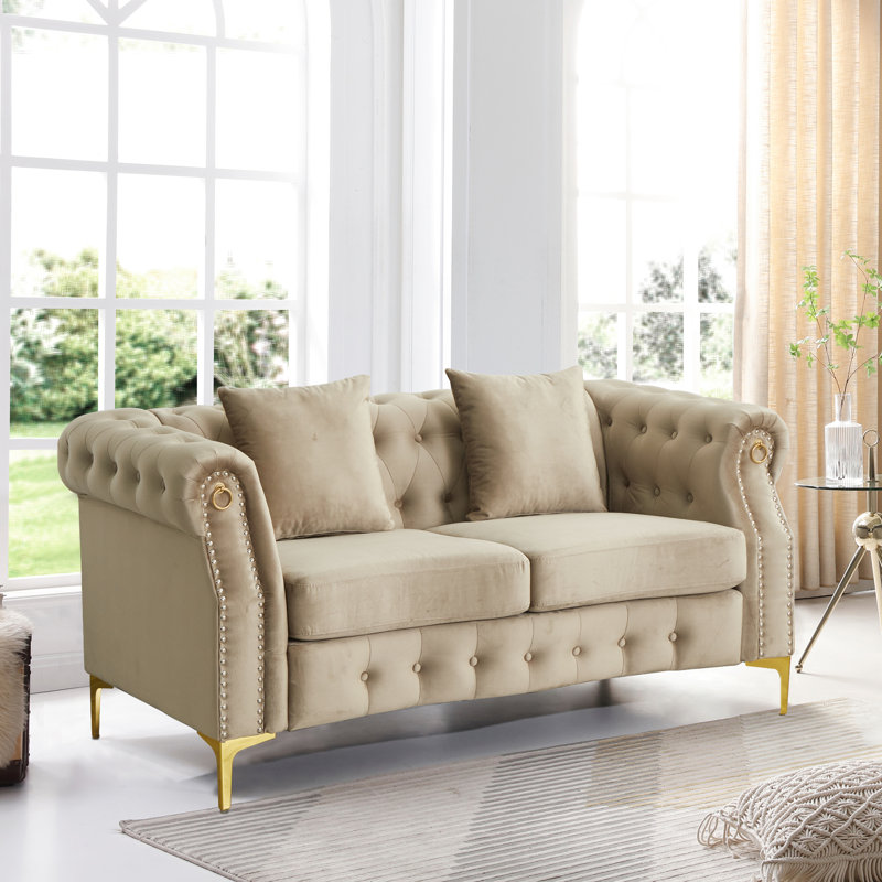 Causeuse Frotten, Caramel clair 