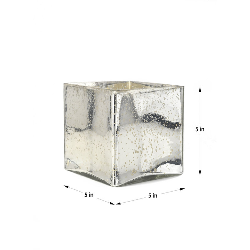 Vase cubique en verre de mercure Elderen
