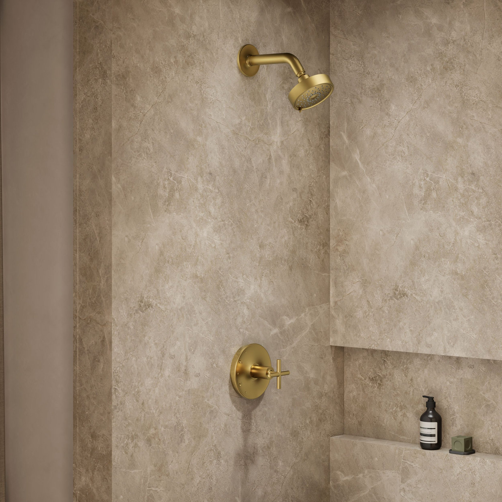 Purist Shower Faucet Trim, Vibrant Brushed Moderne