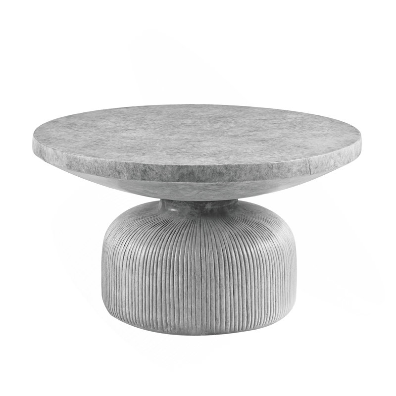 Table basse, finition grise patinée