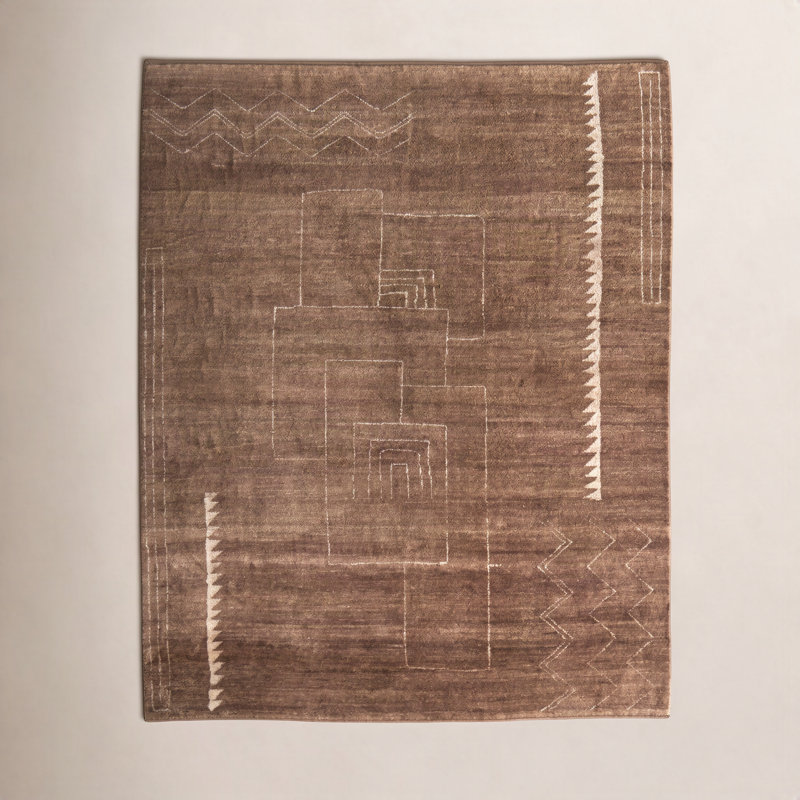 Monaco Modern Abstract Brown Area Rug, Rectangle 8'6" x 11'6"