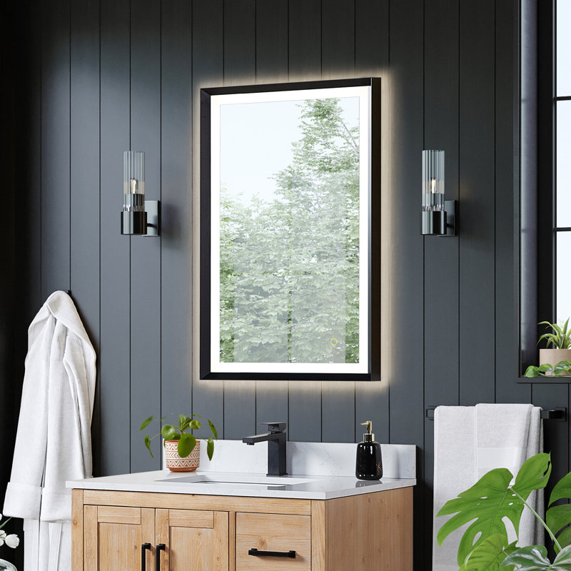 Apollo Gold Rectangular LED Vanity Mirror with Anti-Fog