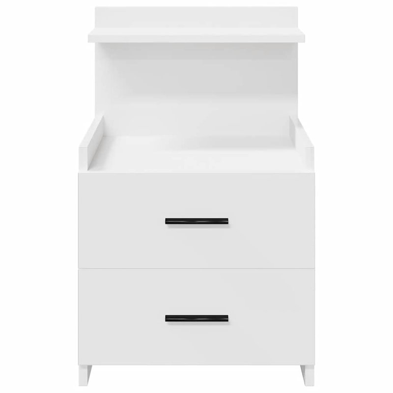 Bedside Cabinet With 2 Drawers 40X36.5X62 Cm, 2, White