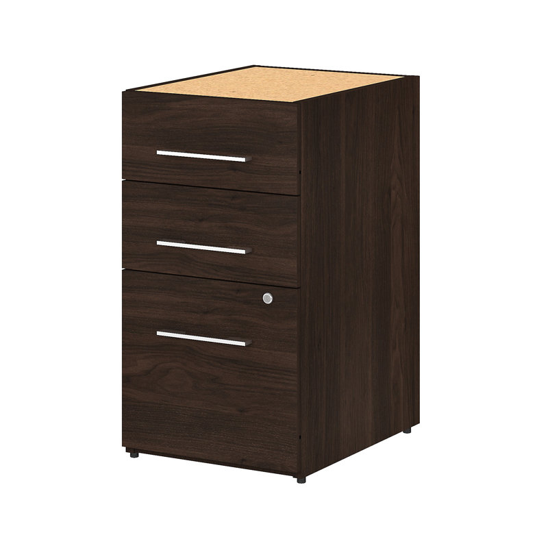 Office 500 16'' Wide 3 -Drawer File Cabinet, Black Walnut