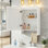 Armoire de toilette 3 en 1, armoire à pharmacie murale de 20 pouces avec tablette réglable et porte à fermeture en douceur, miroir haute définition avec rangement pour meuble-lavabo de salle de bain