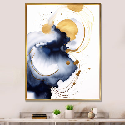 «Blissful création Minimal Blue Ink Cloud», peinture abstraite sur toile, art mural