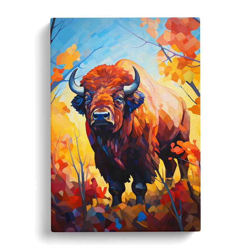 Buffalo Cubism - Wrapped Canvas, 76cm H x 50cm W x 3cm D