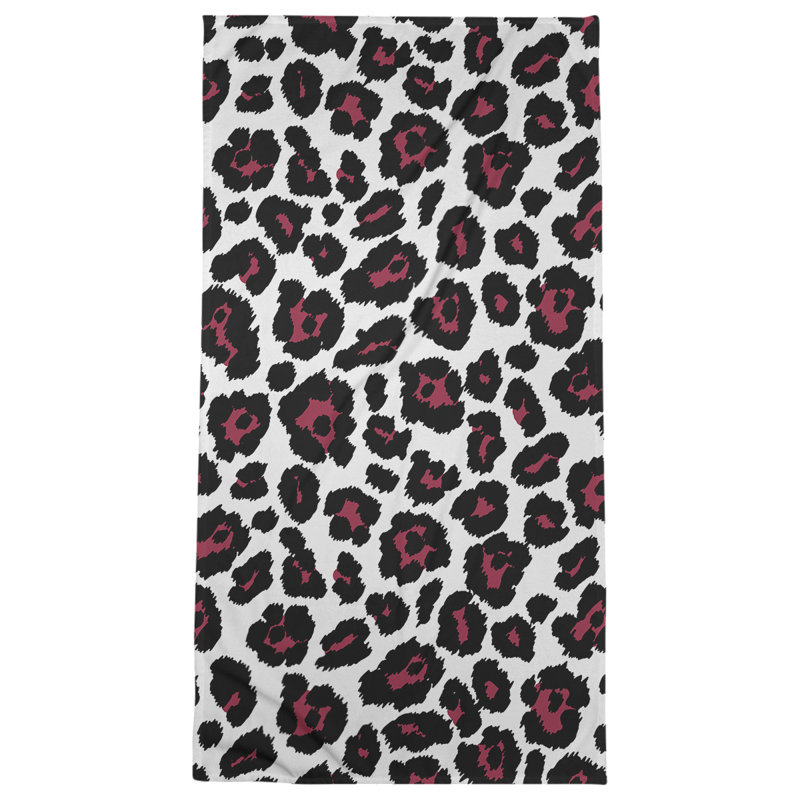 Serviette de bain Lucida, Blanc / rouge / noir, Microfibre