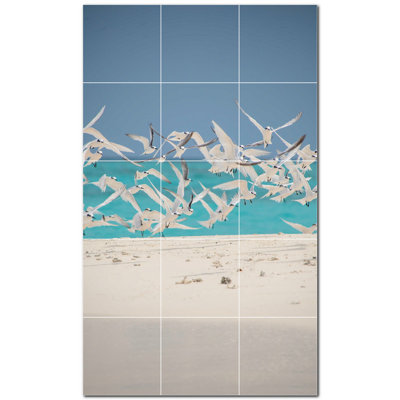 Bird Photo 4.25'' x 4.25'' Satin Ceramic Decorative Mural