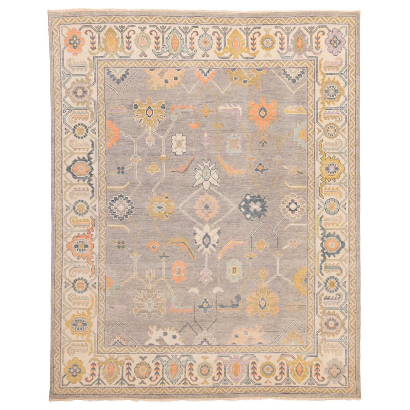 Tapis moderne gris Oushak 8 pi 0 po x 9 pi 9 po