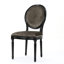 Chaises d'appoint rembourrées Marcelle French Country avec dossier rond et pieds cannelés-1408496843-1408496852