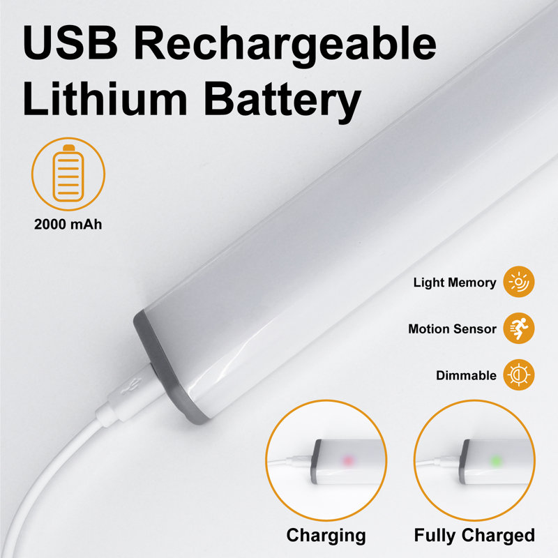 3Colors Decorative Battery Under Cabinet Light, 48LED Wireless Rechargeable Motion Sensor Closet Light