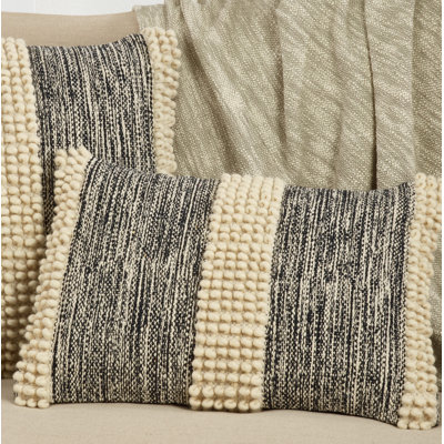 Dottie Collection Banded Loop Pillow, Cover Only