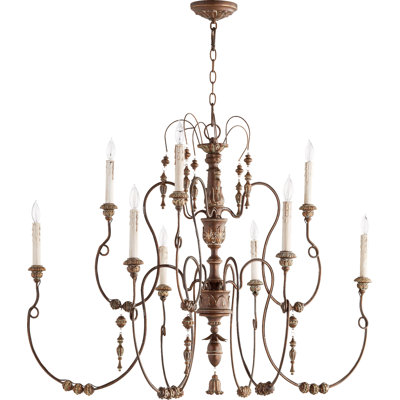 Lustre classique / traditionnel à 9 lumières de style bougie Solange