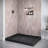 Streamline 48 in. x 36 in. Corner Acrylic Shower Base in Matte Black with Center Drain, Drain Included-118934400