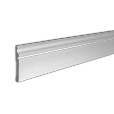 Plastic 0.5" Thick x 5.625" Wide x 96" Length Wall Base in Off White