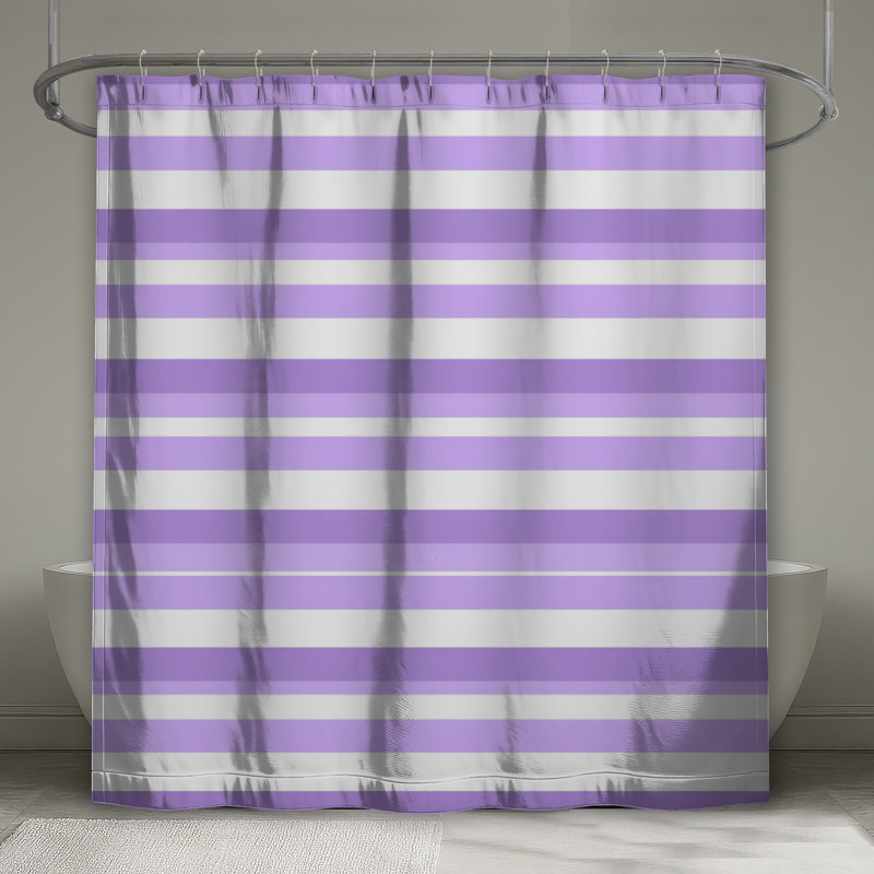 Rideau de douche à rayures - Motif de décor de salle de bain moderne, L 70 po x H 73 po
