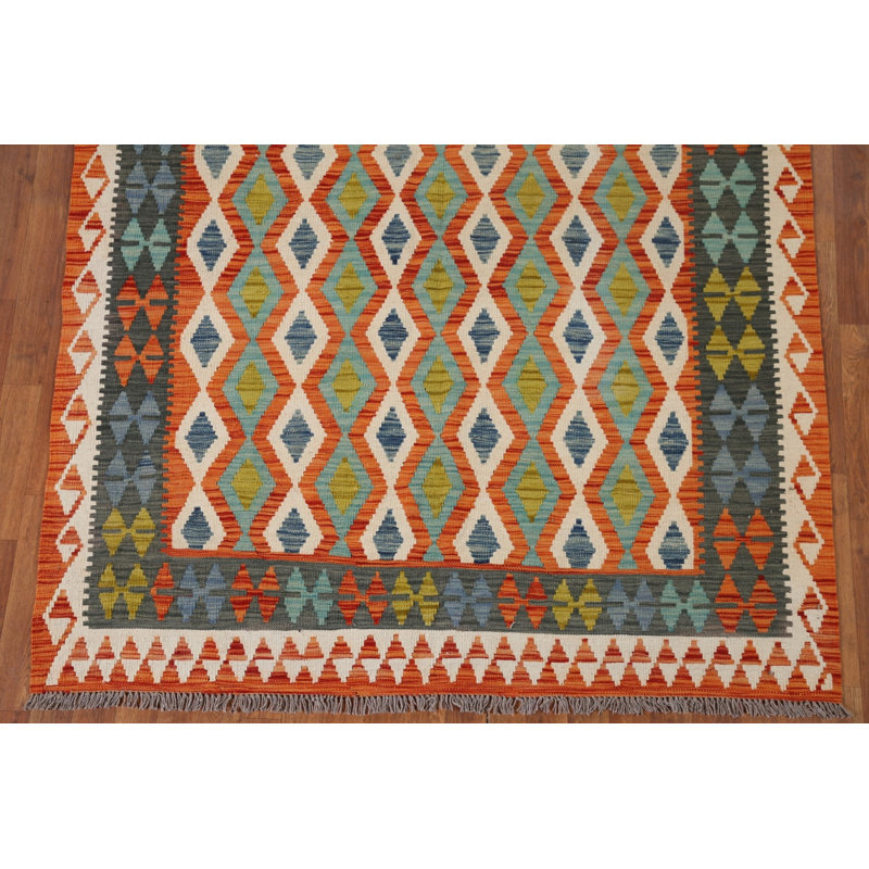 Tapis oriental multicolore Kilim 6 x 8