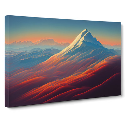 Serene Mountain Sunset - Wrapped Canvas