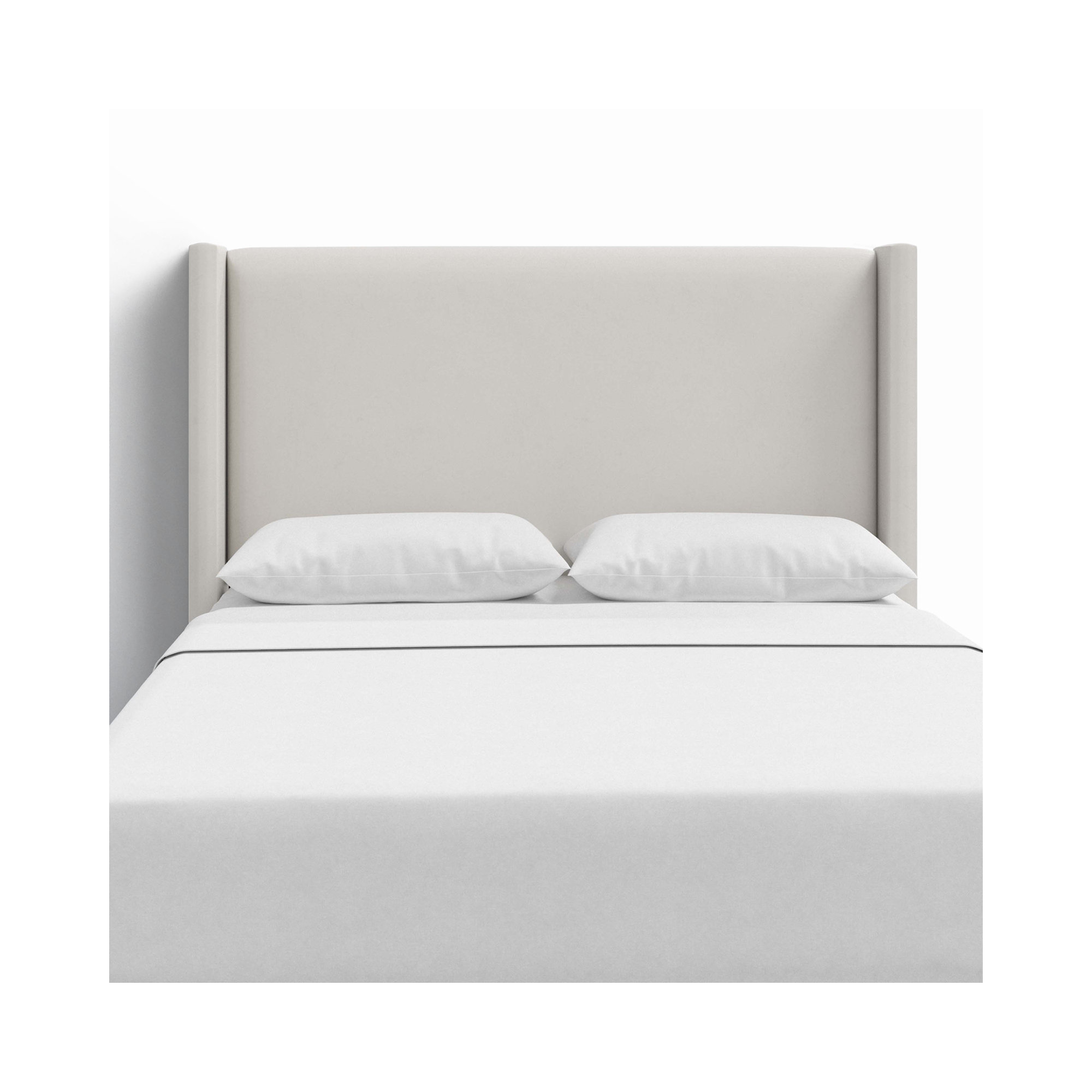 Hanson Upholstered Headboard, California King, Bella Light Gray Performance Velvet