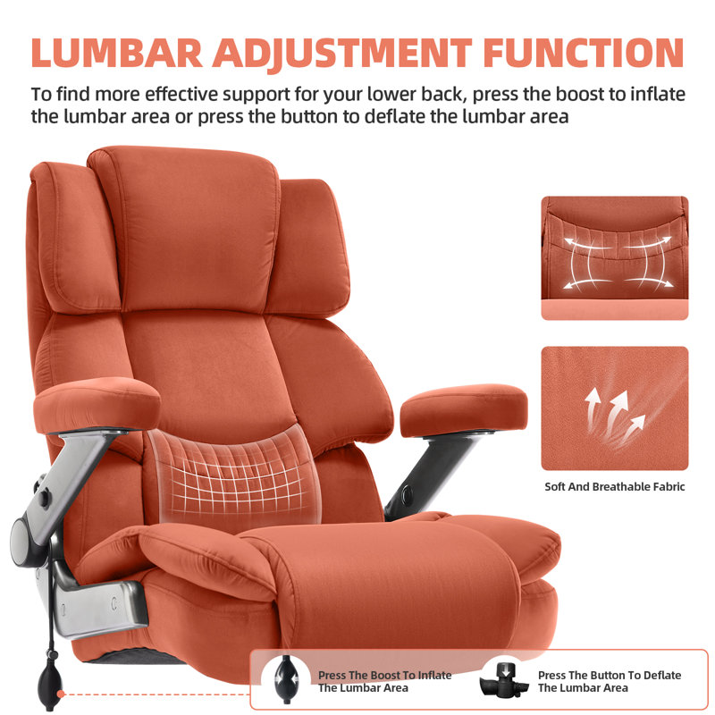 Fauteuil de bureau ergonomique Wayfair Nagib, Orange