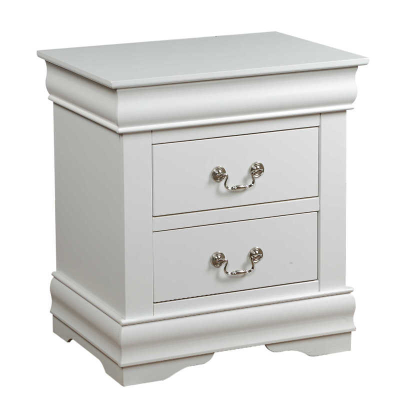 Table de chevet 2 tiroirs Engstrom, Blanc