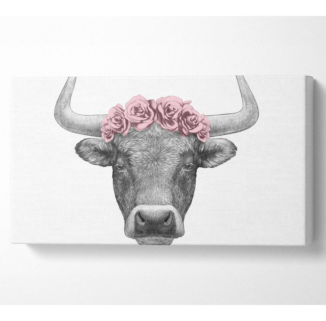 Rose Bull Head - Kunstdrucke auf Segeltuch