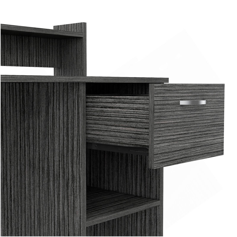 Bureau d'ordinateur Charlotte avec 2 tablettes de rangement et tiroir