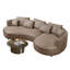 Canapé modulaire en cuir courbé de 128 po avec méridienne et 7 coussins-1191290801-1191290806