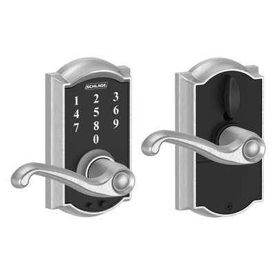 Schlage Touch Door Touchscreen Lever with Camelot Trim and Flair Lever